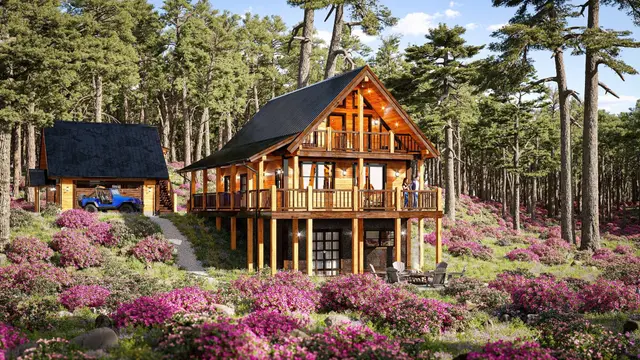 Cedar Meadow - Log Home Floor Plans Shop by Sierra Log & Timber