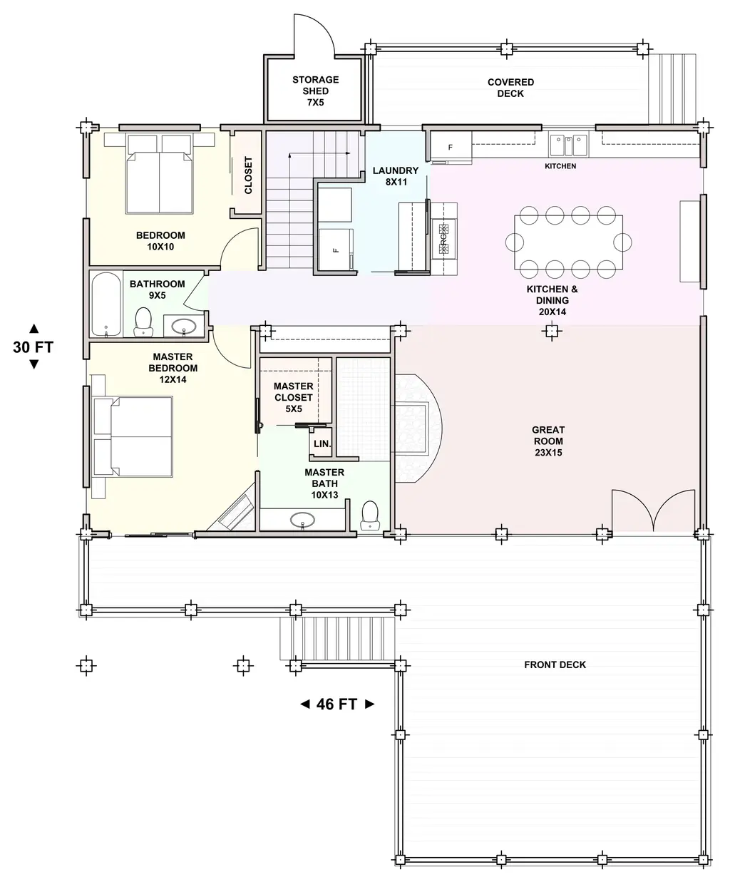 Timber Palace — main floor plan