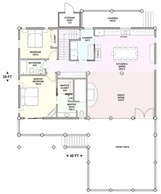 Timber Palace — main floor plan