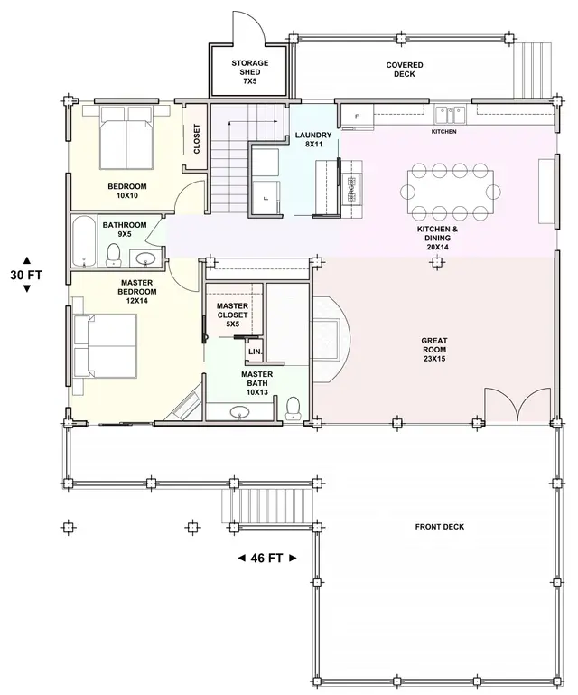 Timber Palace — main floor plan