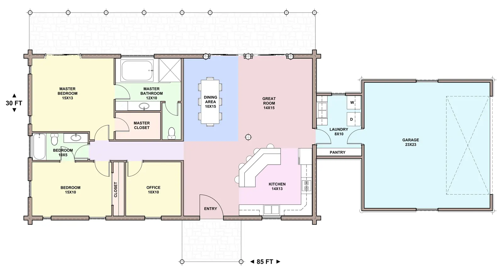 Ranchette — main floor plan