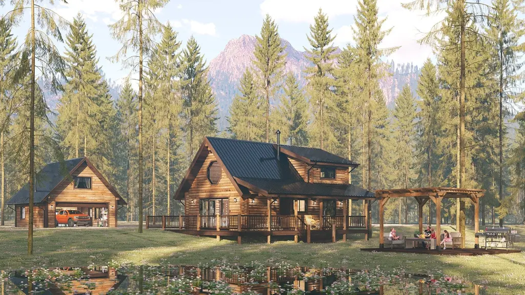 Hideaway - Log Home Floor Plans Shop by Sierra Log & Timber