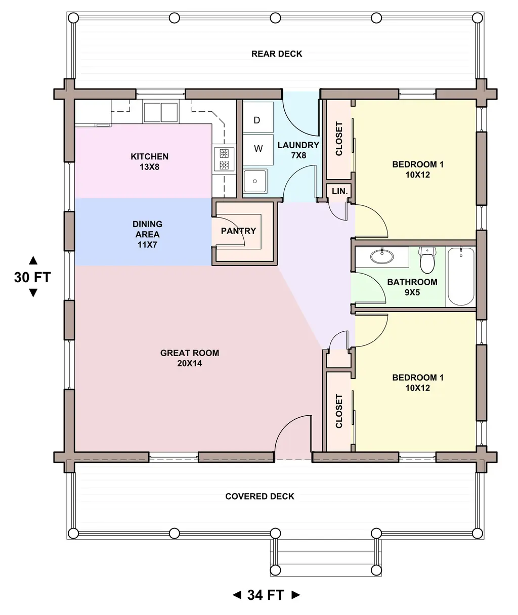 Shady Rest — main floor plan