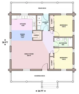 Shady Rest — main floor plan