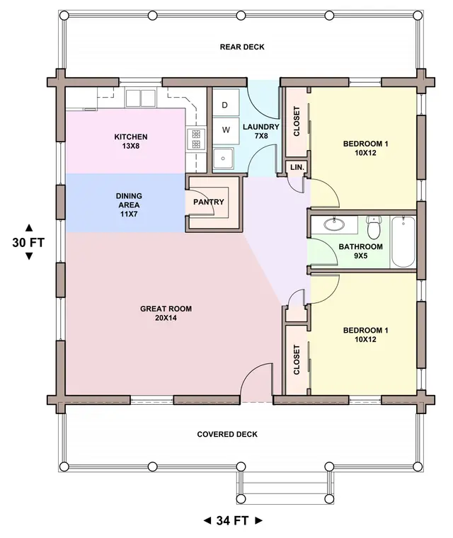 Shady Rest — main floor plan