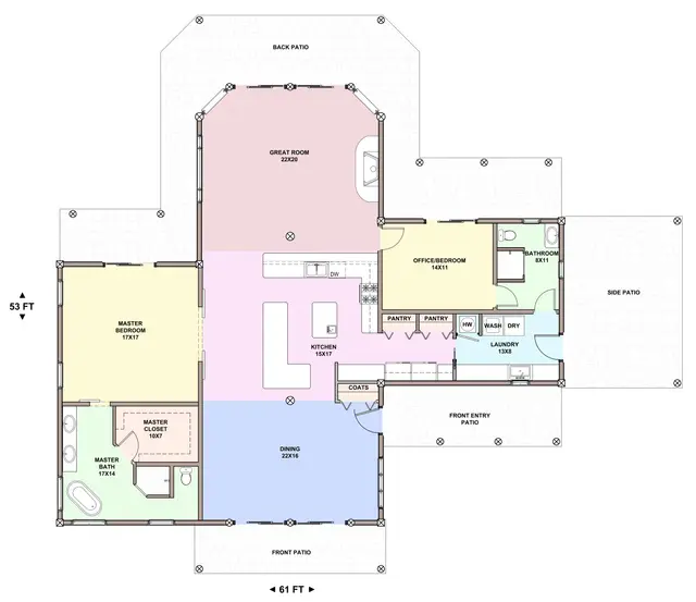 Rancher — main floor plan