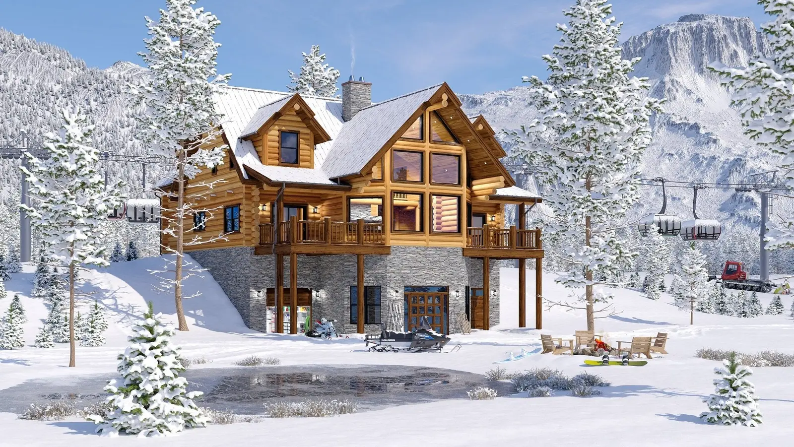 Ski Chalet - Log Home Floor Plans Shop by Sierra Log & Timber