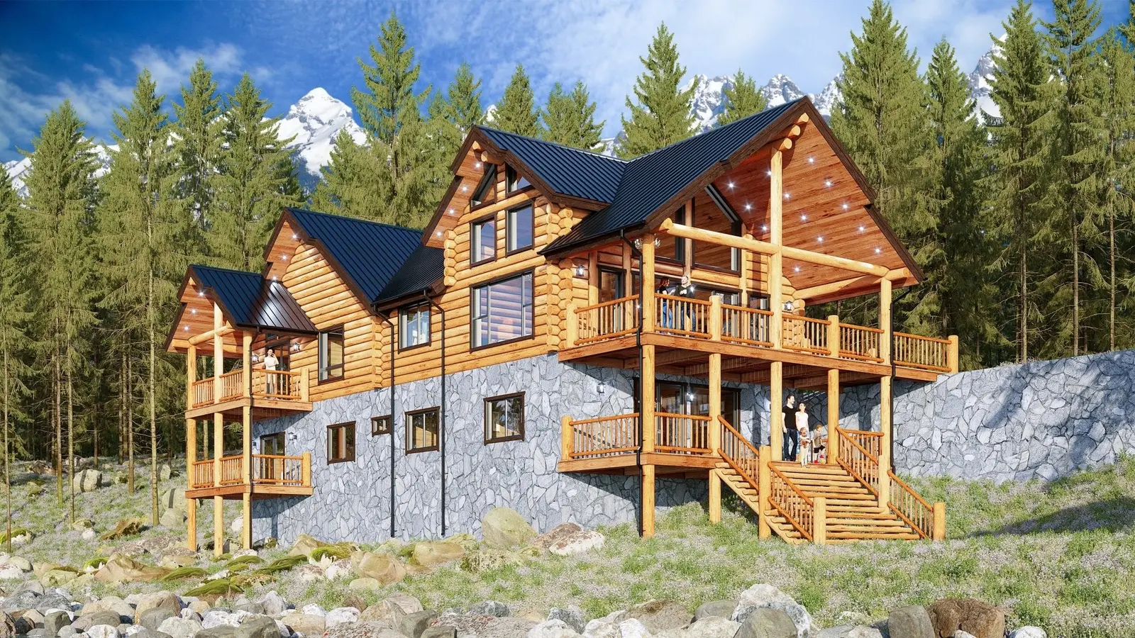 Alpine Meadows - Log Home Floor Plans Shop by Sierra Log & Timber