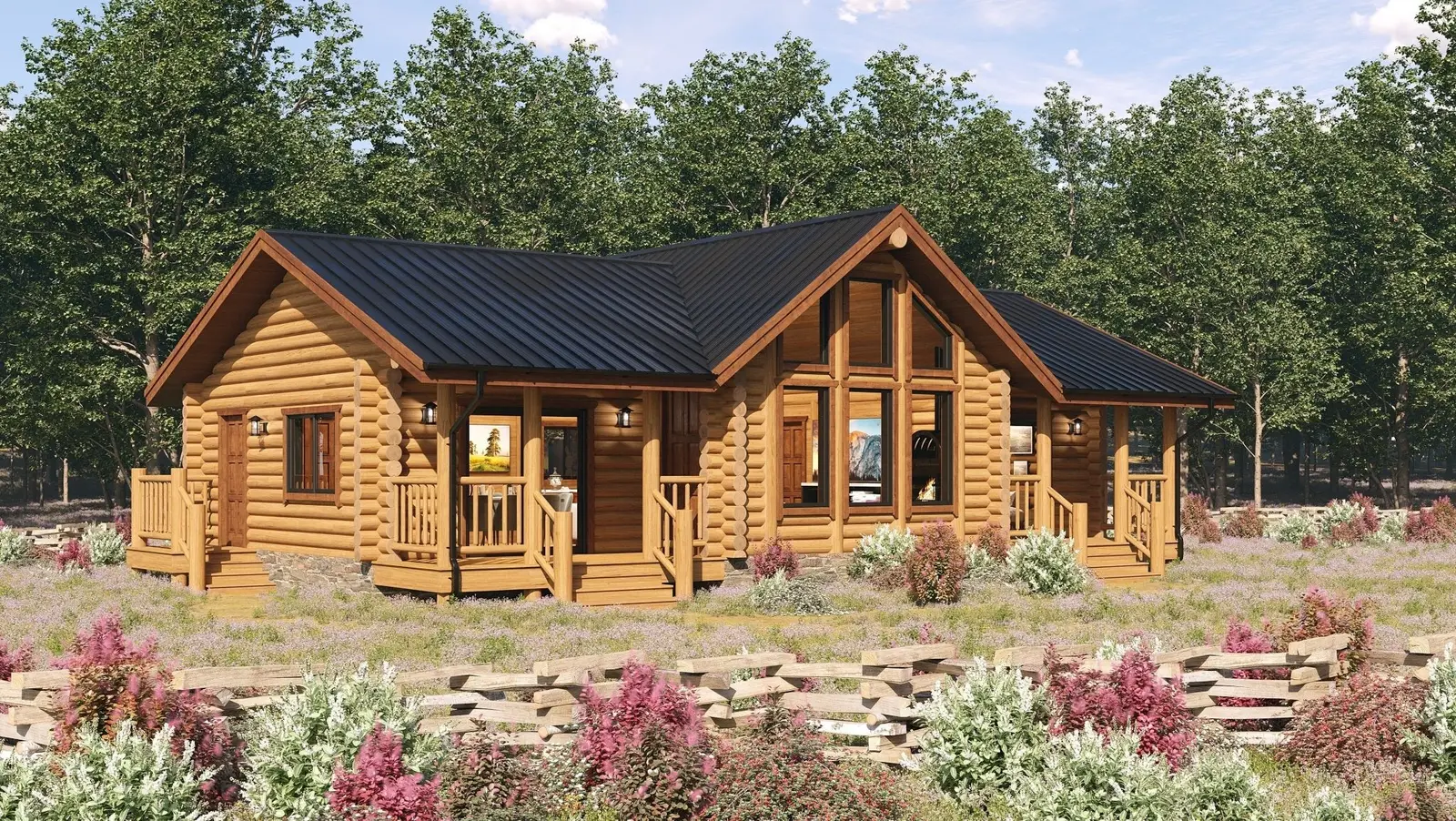 Bearbones Ranch - Log Home Floor Plans Shop by Sierra Log & Timber