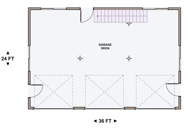 Monitor Garage 3624 — main floor plan