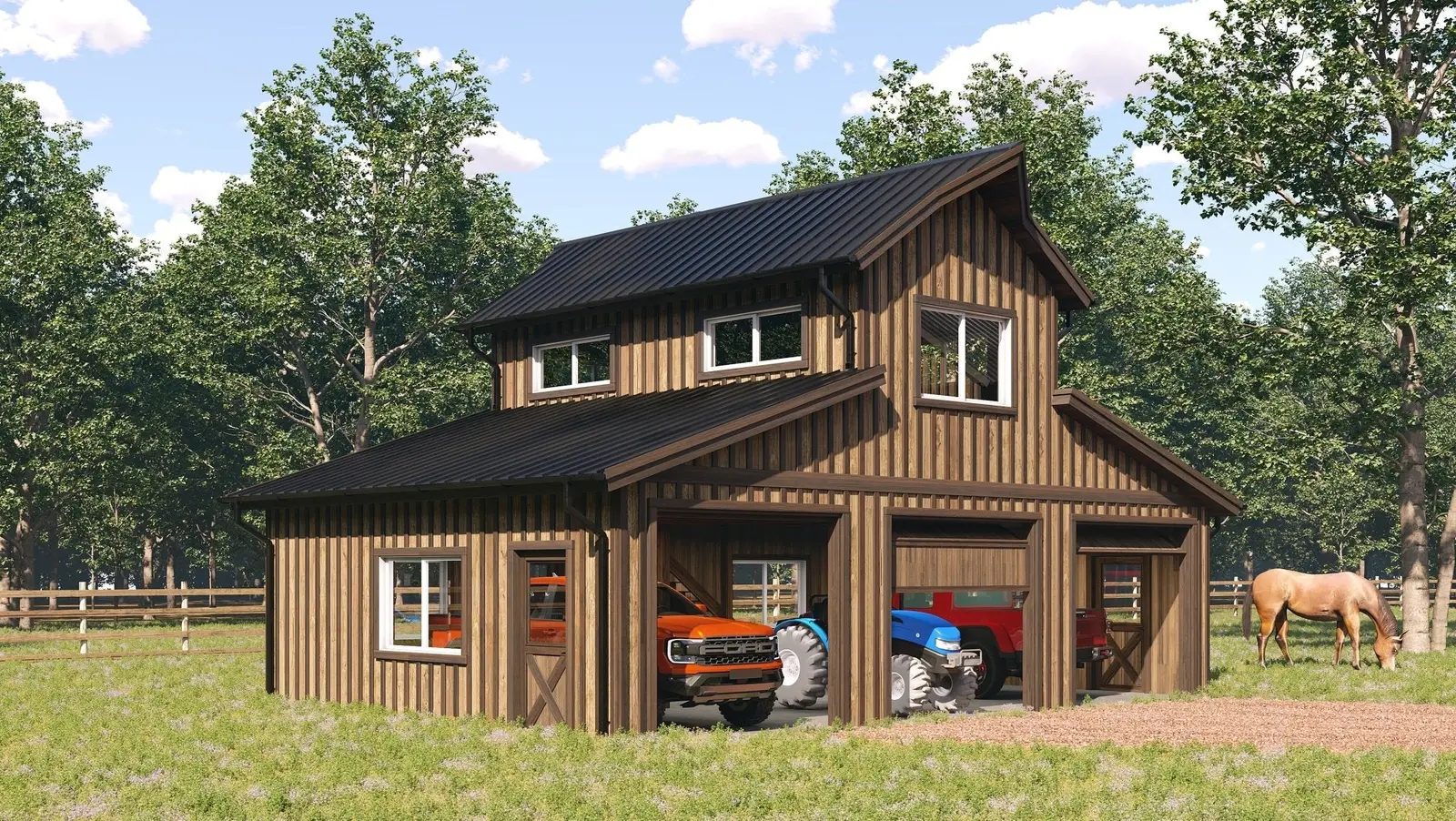Monitor Garage - Log Home Floor Plans Shop by Sierra Log & Timber