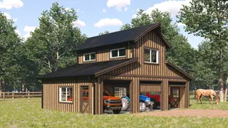 Monitor Garage - Log Home Floor Plans Shop by Sierra Log & Timber