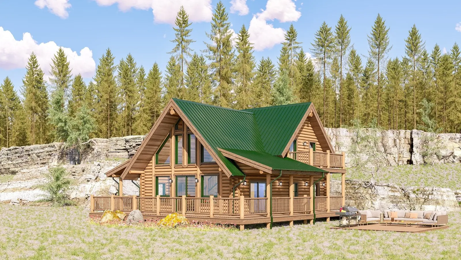 Green Valley - Log Home Floor Plans Shop by Sierra Log & Timber